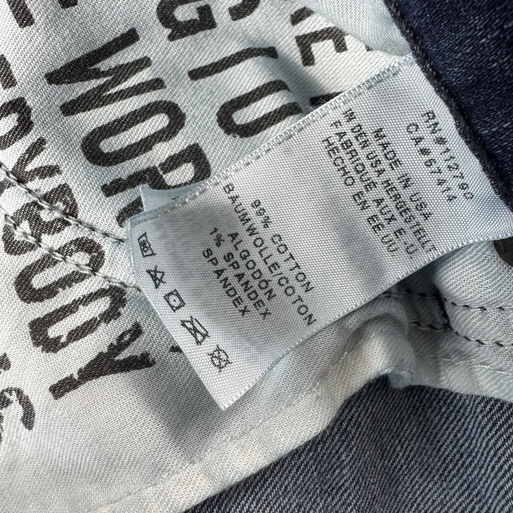 True Religion Rocco Relaxed Skinny Moto Distressed Mens Jeans 34x34 Blue